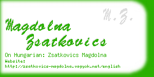 magdolna zsatkovics business card